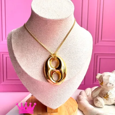 Collar en rodio largo