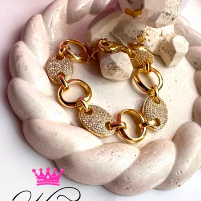 Pulsera en rodio y cristales